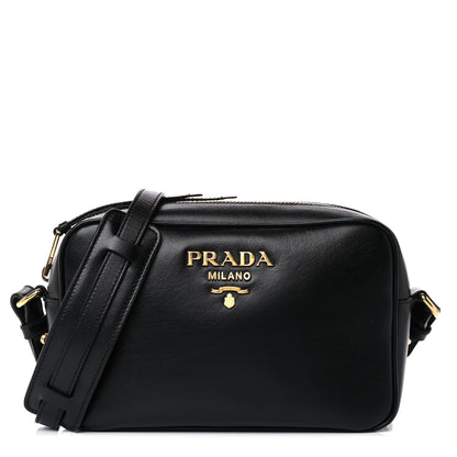 Prada Soft Calfskin Camera Crossbody Bag Black 1 of 11