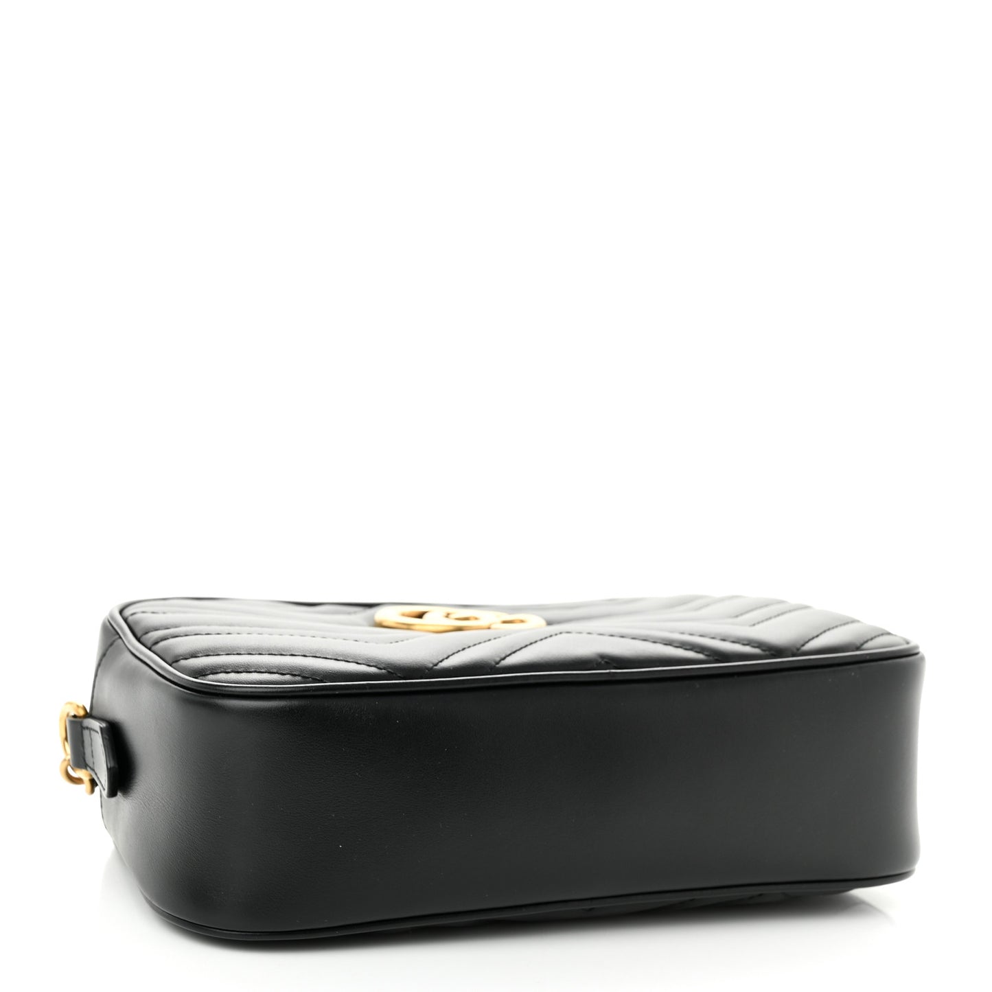 Calfskin Matelasse Small GG Marmont Chain Shoulder Bag Black