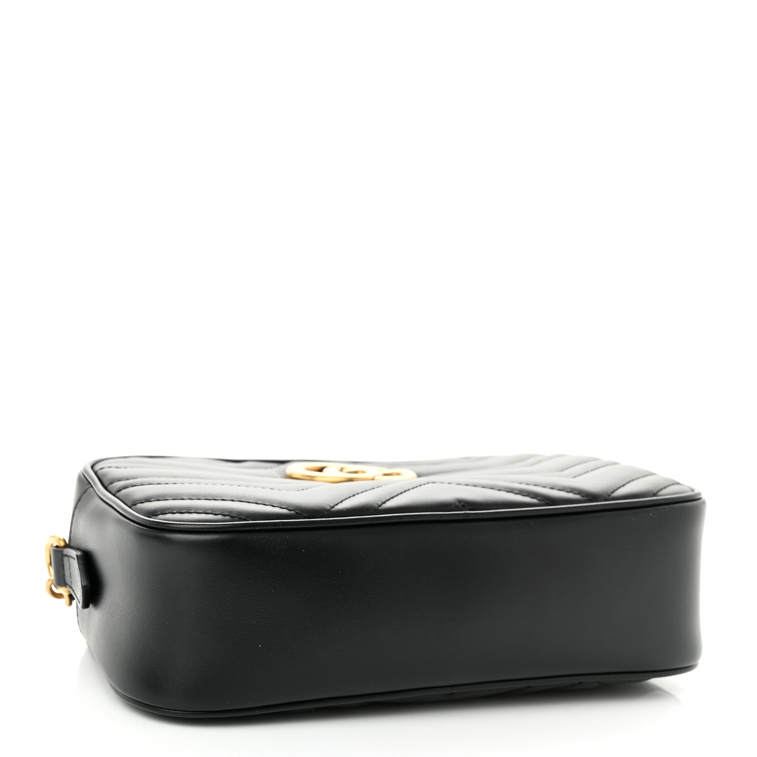 Gucci Calfskin Matelasse Small GG Marmont Chain Shoulder Bag Black 4 of 11