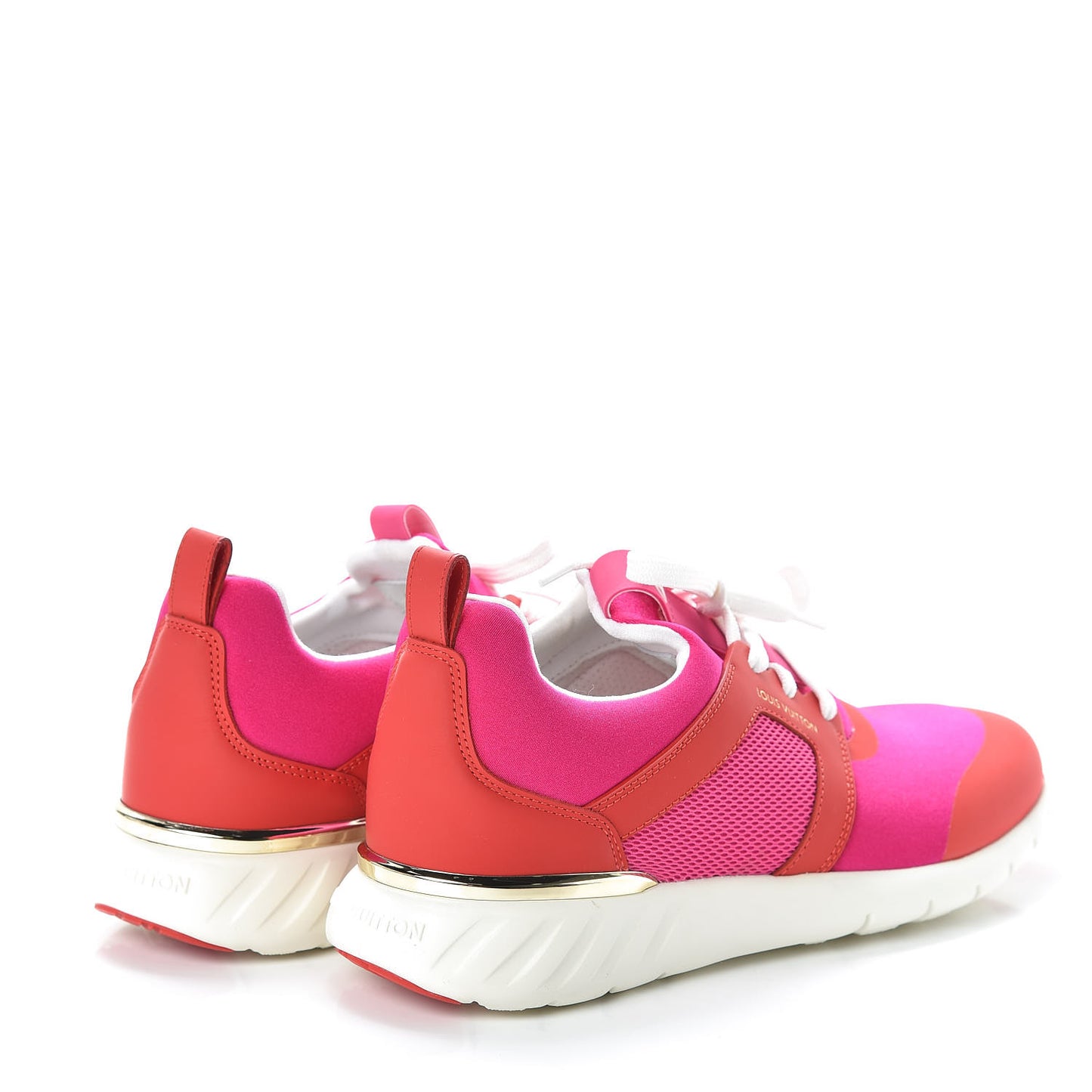 Rubber Technical Fabric Calfskin Aftergame Sneakers 37 Fuchsia
