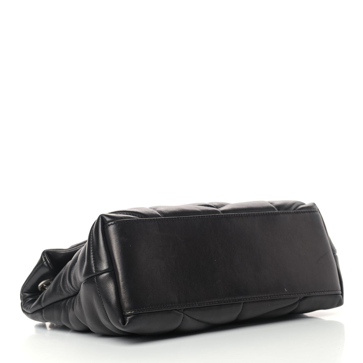 Lambskin Quilted Small Loulou Puffer Monogram Chain Satchel Black