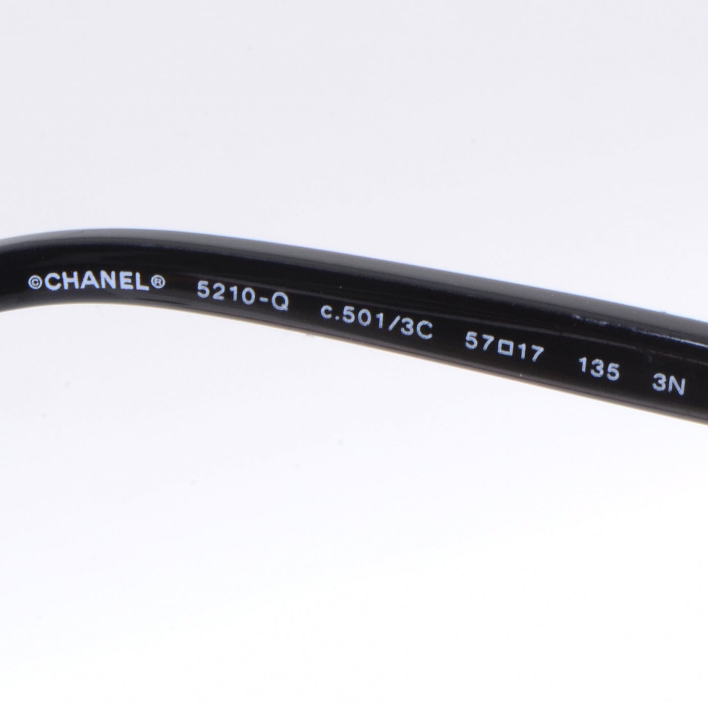 Acetate Lambskin Chain Square Sunglasses 5210-Q Black
