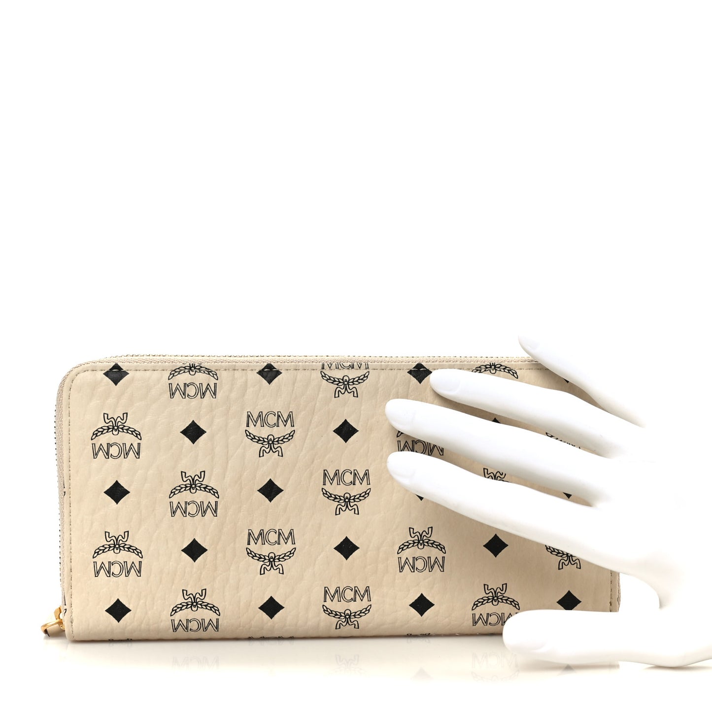 Visetos Large Zip Around Large Wallet Beige