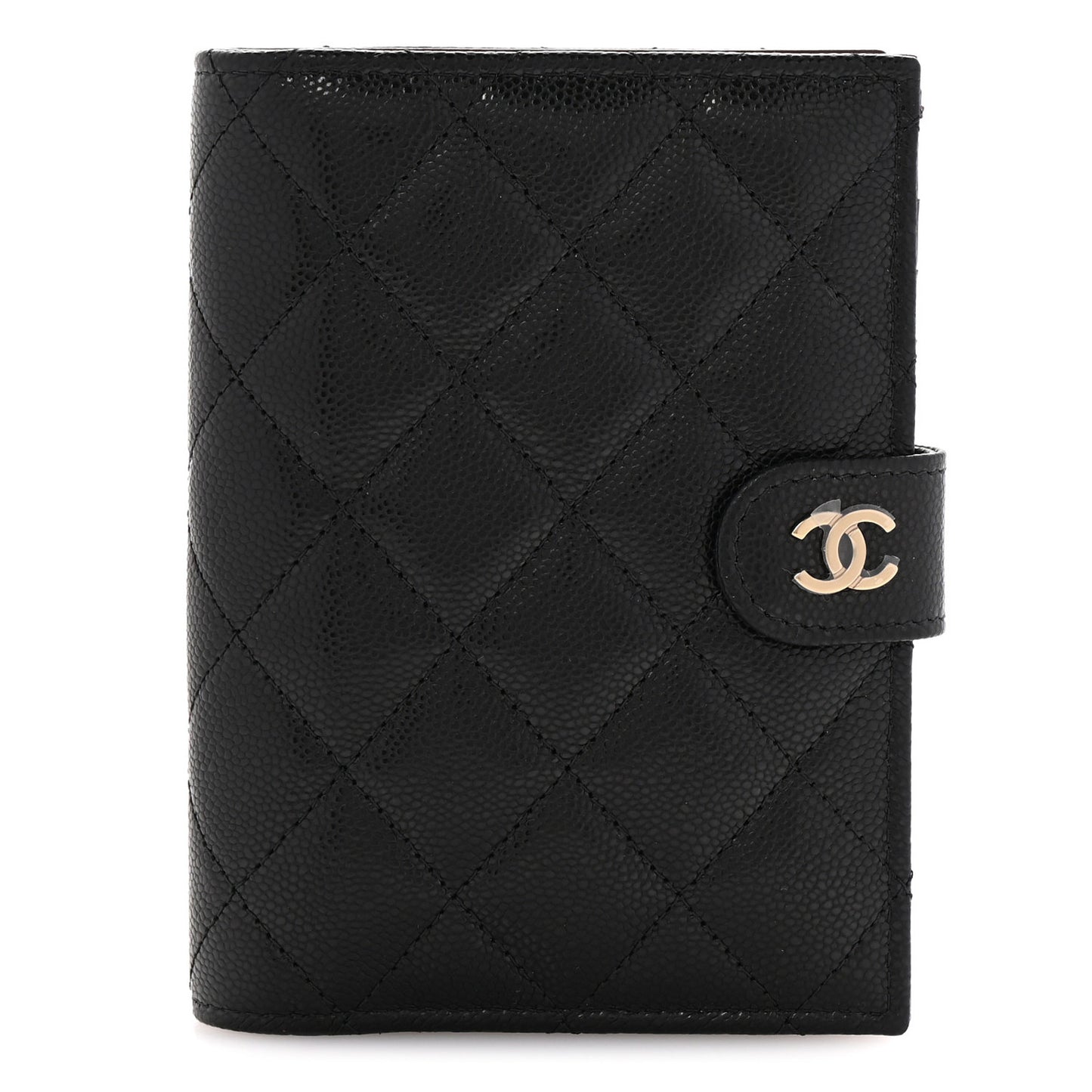 Caviar Quilted Passport Holder Black