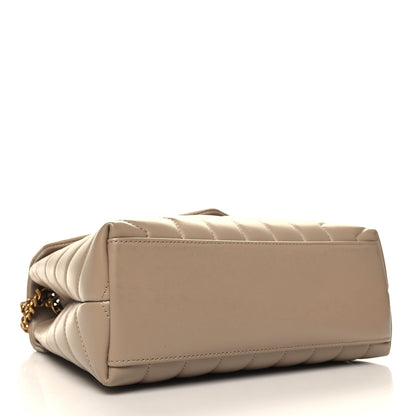 Saint Laurent Calfskin Y Quilted Monogram Small Loulou Chain Satchel Dark Beige 4 of 11