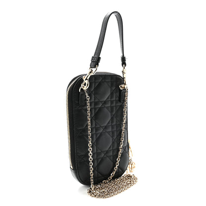 Christian Dior Lambskin Cannage Lady Dior Phone Holder Black 3 of 11