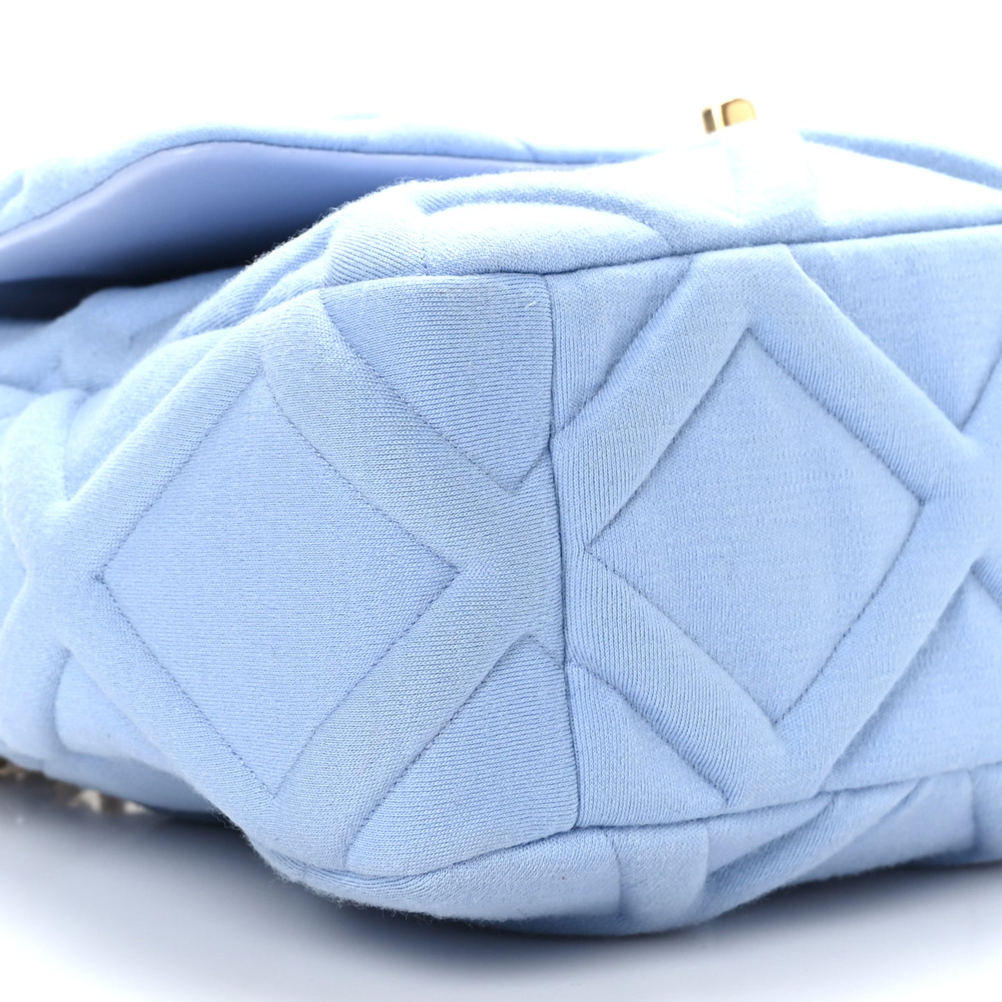 Jersey Lambskin Quilted Large Chanel 19 Flap Light Blue