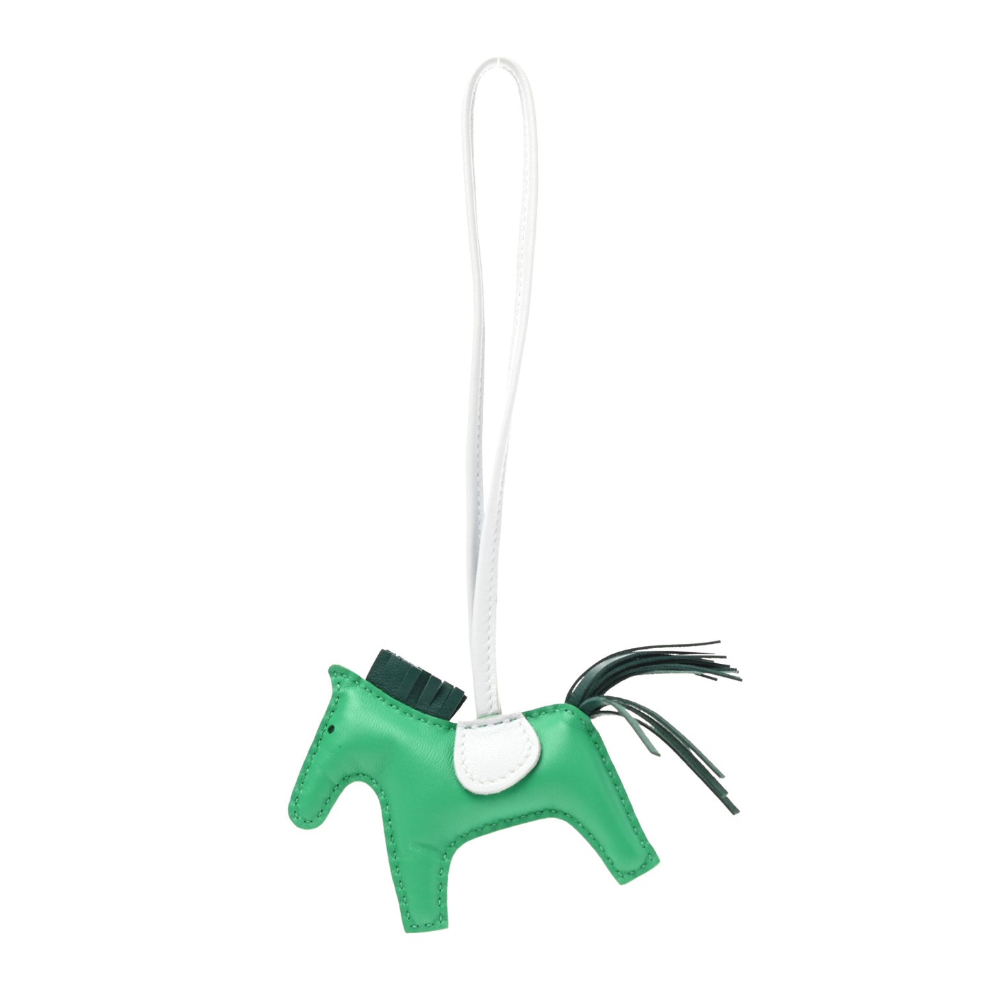Milo Lambskin Grigri Rodeo Horse Bag Charm PM Menthe Malachite Brume