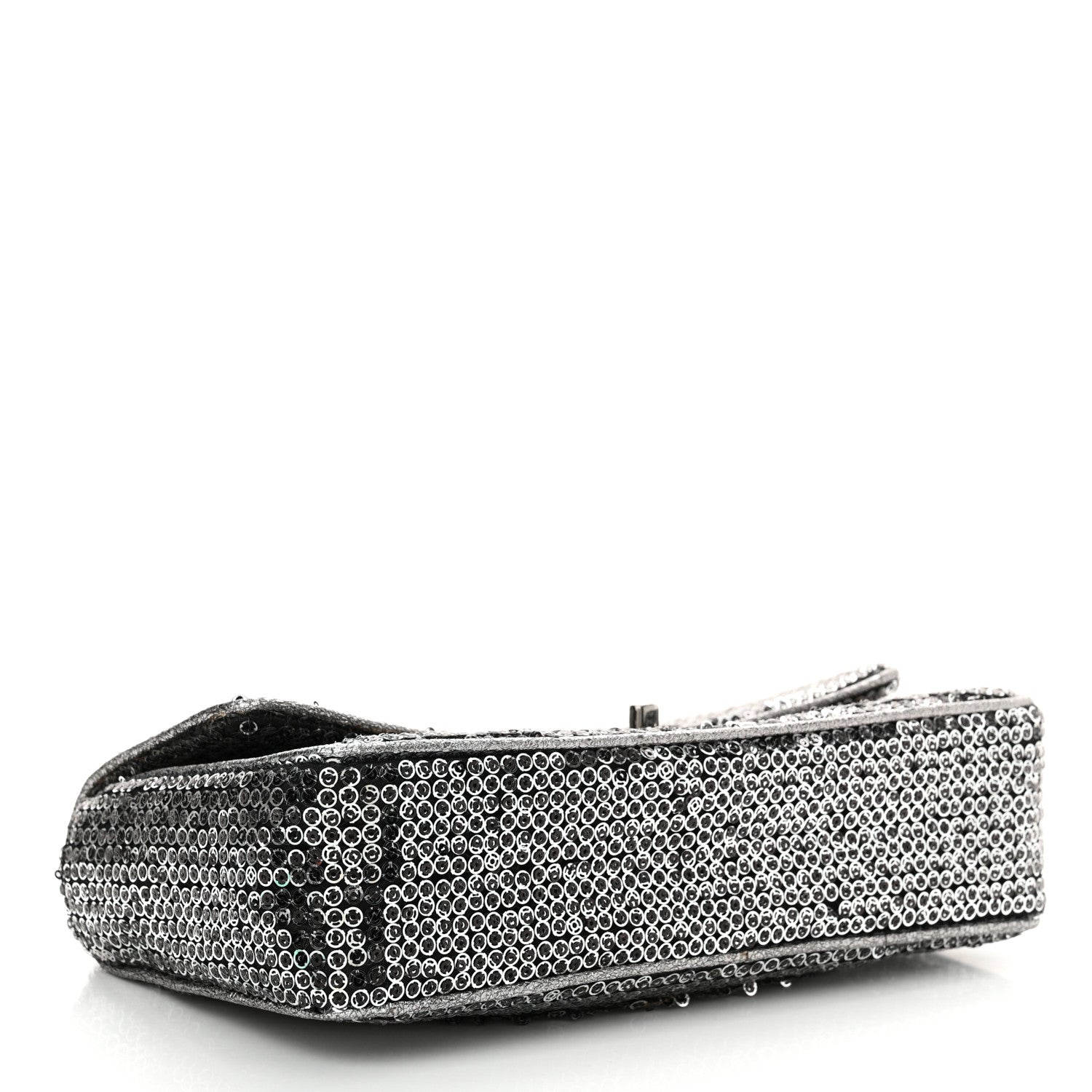 Chanel Sequin Medium Single Flap Dark Silver 4 of 11