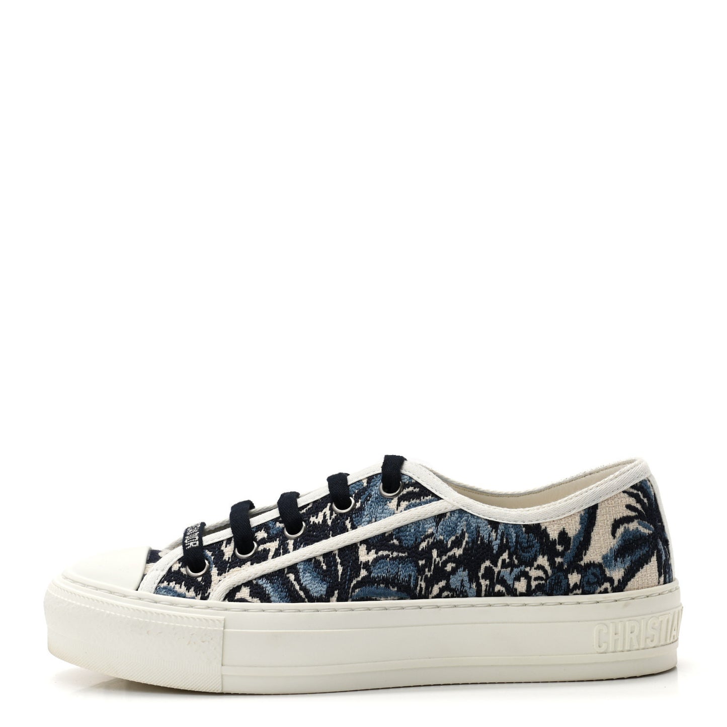 Canvas Palms Embroidered Womens Walk'N'Dior Low Top Sneakers 35.5 Indigo Blue