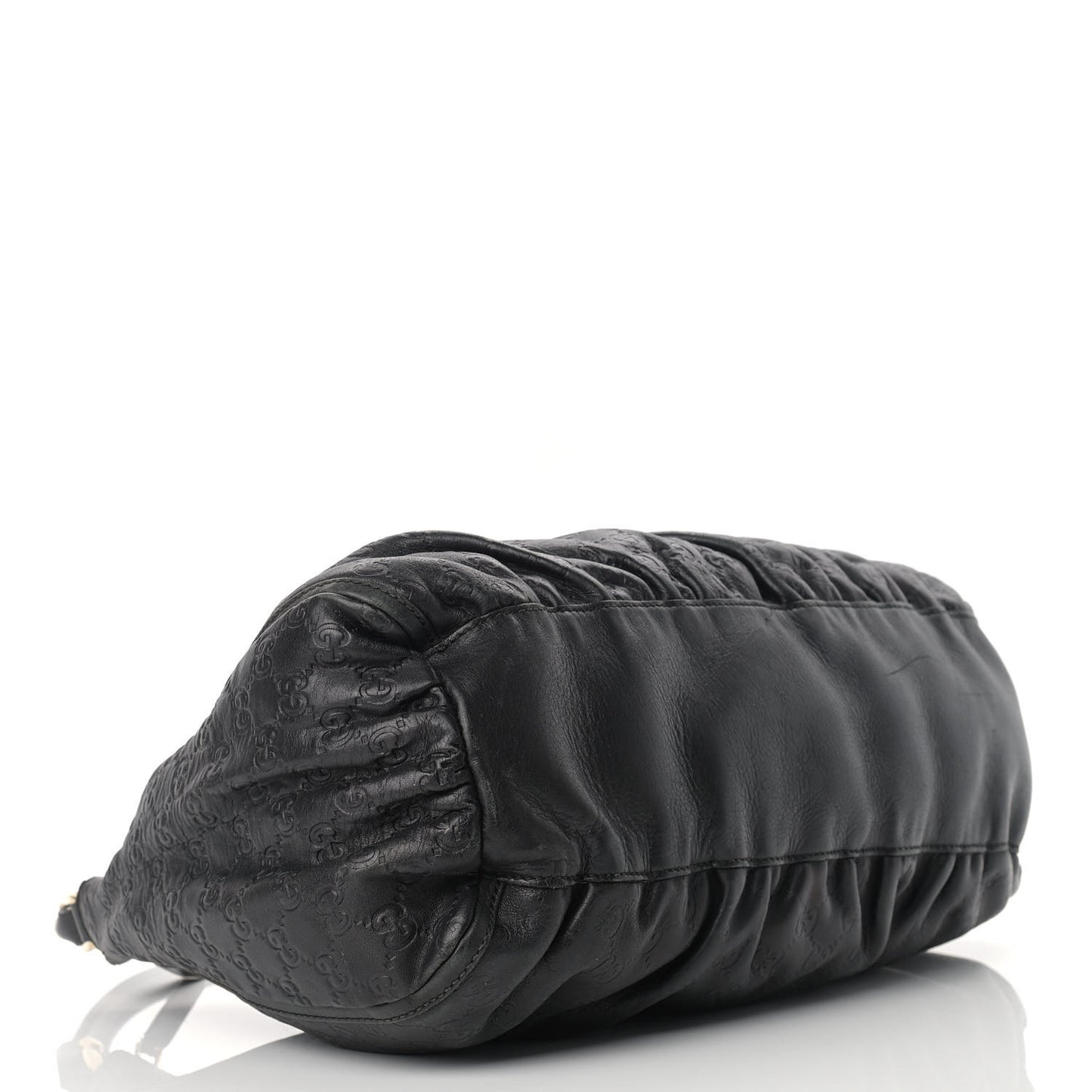 Guccissima Large D Gold Ring Hobo Black