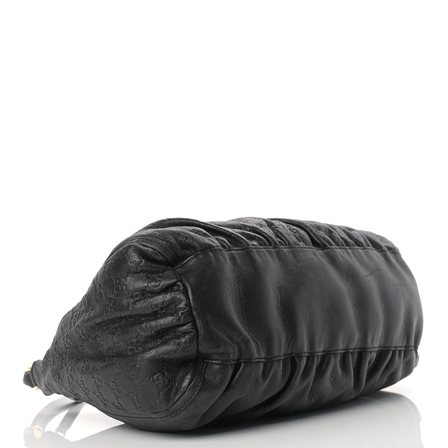 Gucci Guccissima Large D Gold Ring Hobo Black 3 of 18