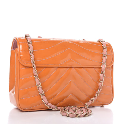 Chanel Patent Small Single Flap Orange 3 of 12