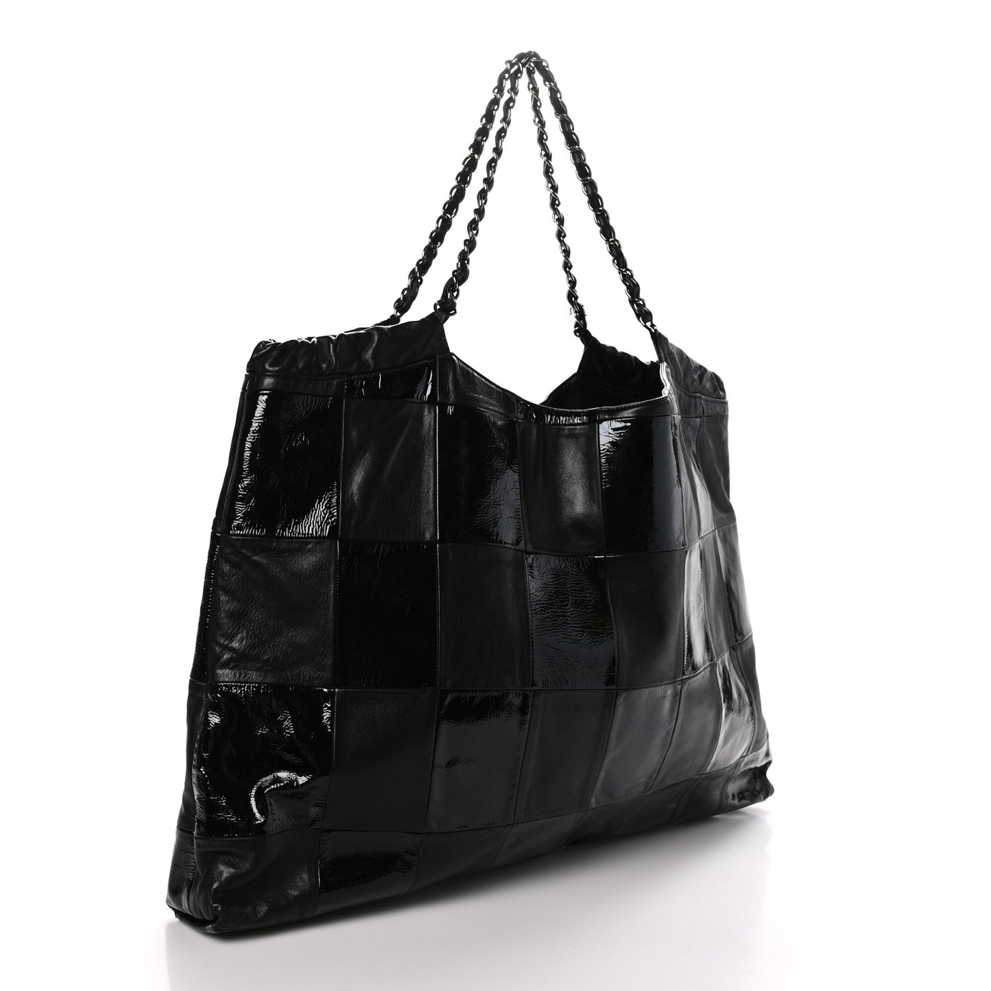 Patent Patchwork Large Brooklyn Tote Black