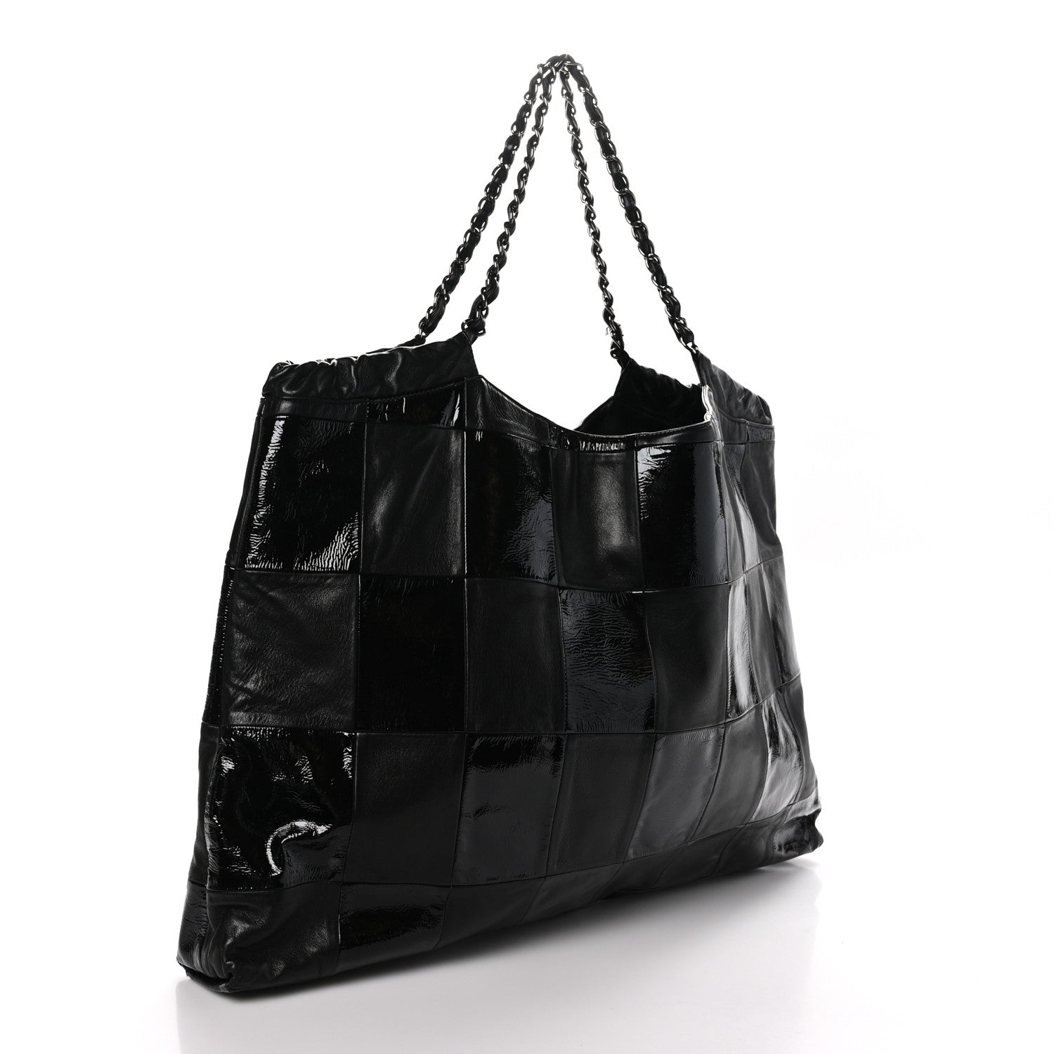 Chanel Patent Patchwork Large Brooklyn Tote Black 3 of 11