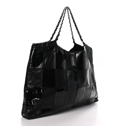 Chanel Patent Patchwork Large Brooklyn Tote Black 3 of 11