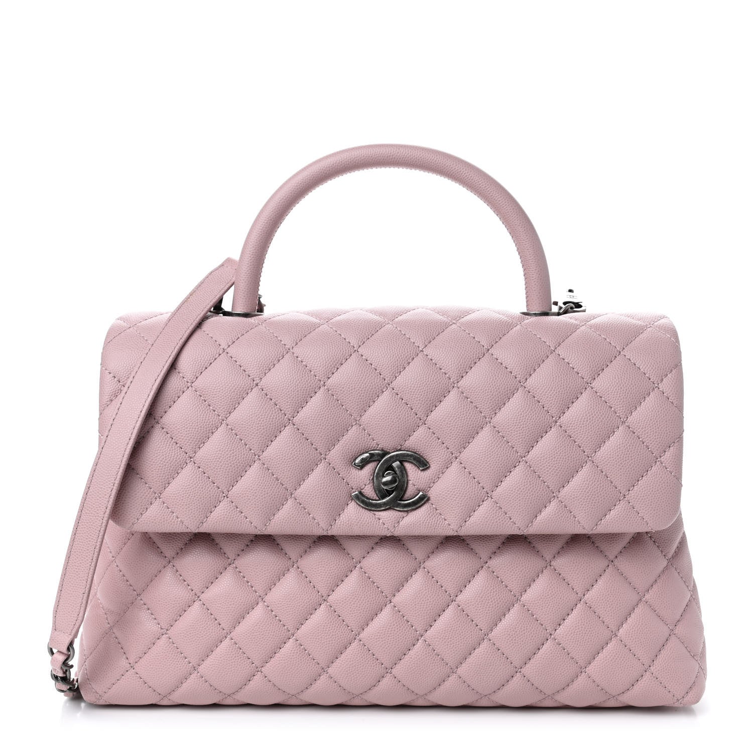 Chanel Caviar Quilted Medium Coco Handle Flap Light Pink 1 of 4