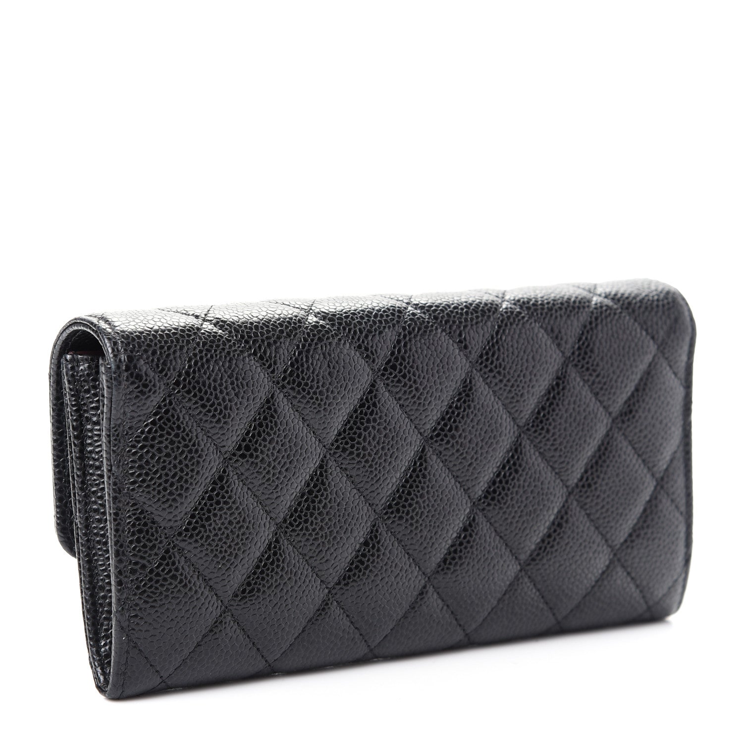 Chanel Caviar Quilted Large Gusset Flap Wallet Black 3 of 8
