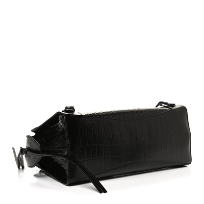 Balenciaga Semi Shiny Calfskin Crocodile Embossed Neo Classic Black Hardware S City Black 4 of 11