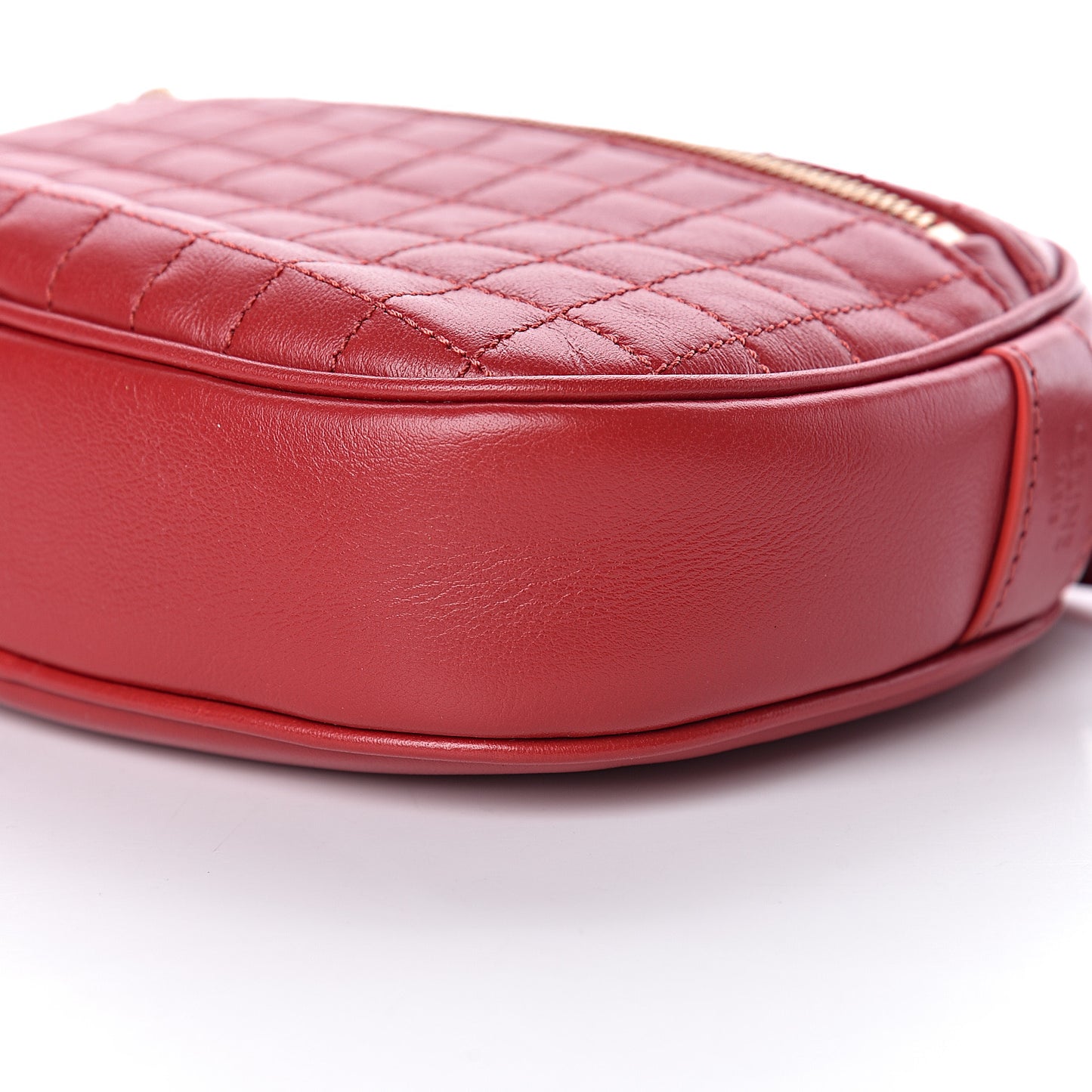 Calfskin Quilted Small C Charm Bag Red