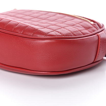 Celine Calfskin Quilted Small C Charm Bag Red 10 of 11