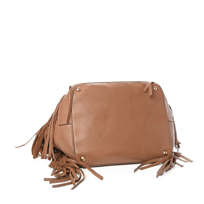 Prada Cervo Deerskin Fringe Tote Cammello 4 of 21