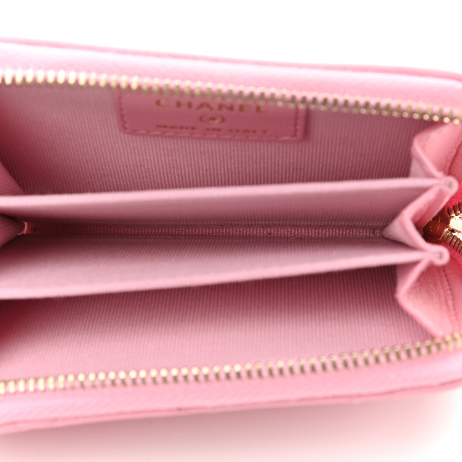 Chanel Lambskin Quilted Zip Around Coin Purse Wallet Pink 5 of 7