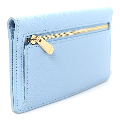 Salvatore Ferragamo Grained Calfskin Gancini Continental Wallet Light Blue 3 of 7