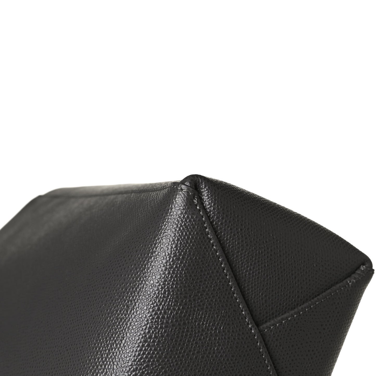 Grained Calfskin Small Vertical Cabas Black