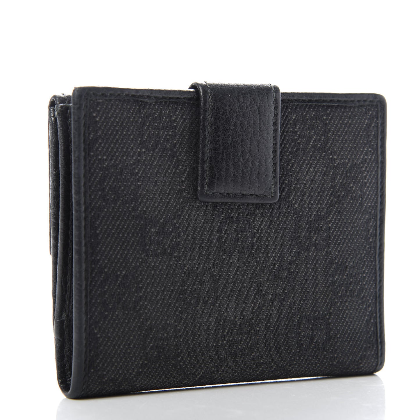 Calfskin Denim Monogram French Flap Wallet