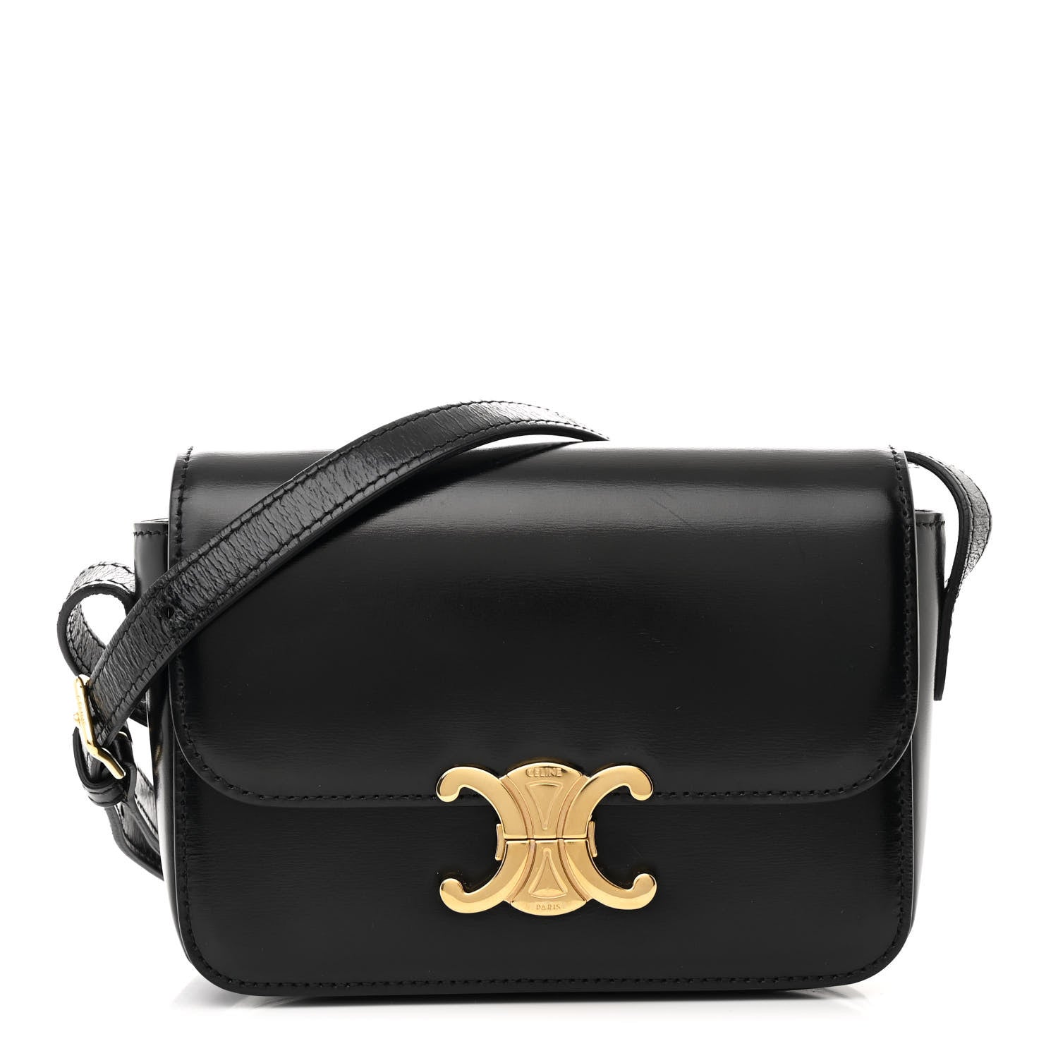 Celine Shiny Calfskin Nano Triomphe Black 1 of 11