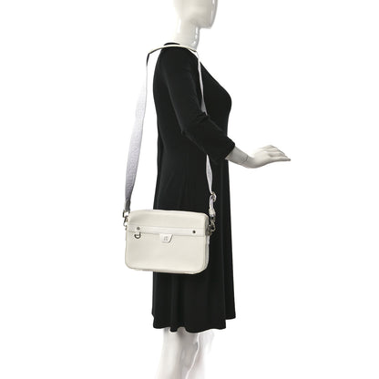 Christian Louboutin Grained Calfskin Rubber Ruisbuddy Messenger Bag White 2 of 11