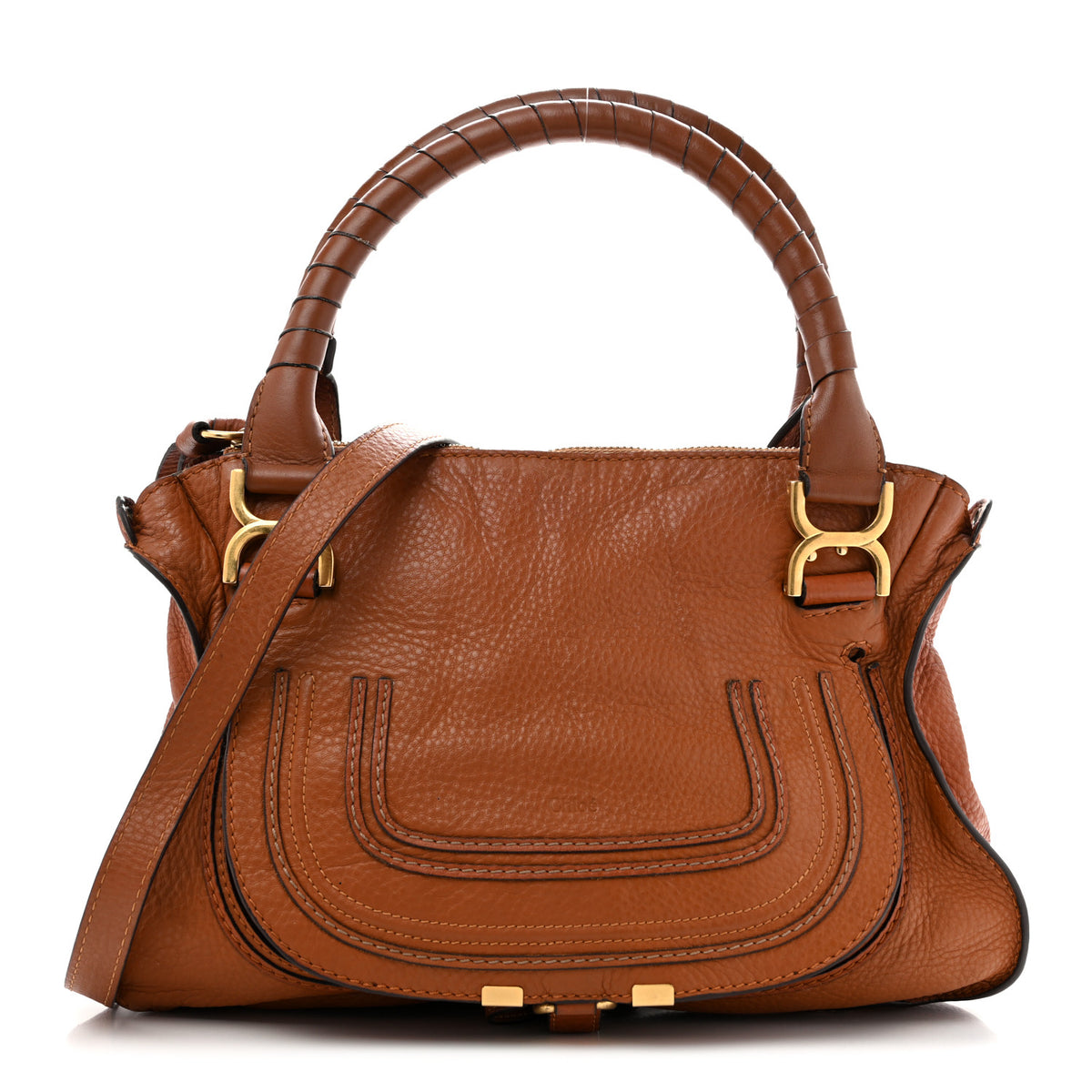 Calfskin Medium Marcie Satchel Tan