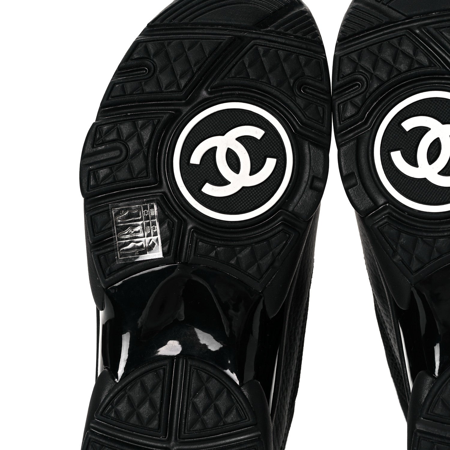 Chanel Mesh Suede Grained Calfskin Womens CC Sneakers 40 Black White 6 of 8