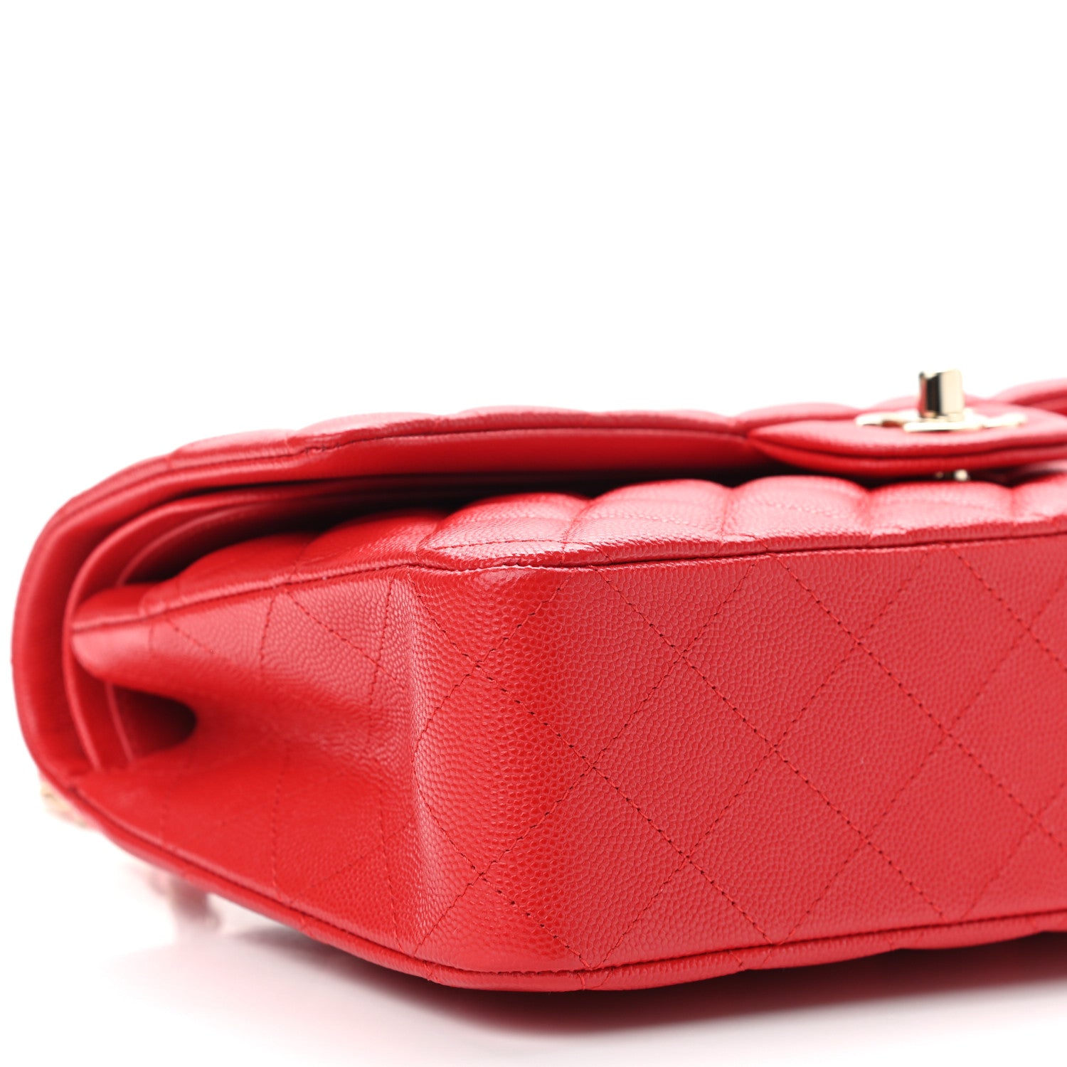 Chanel Caviar Quilted Medium Double Flap Red 8 of 10