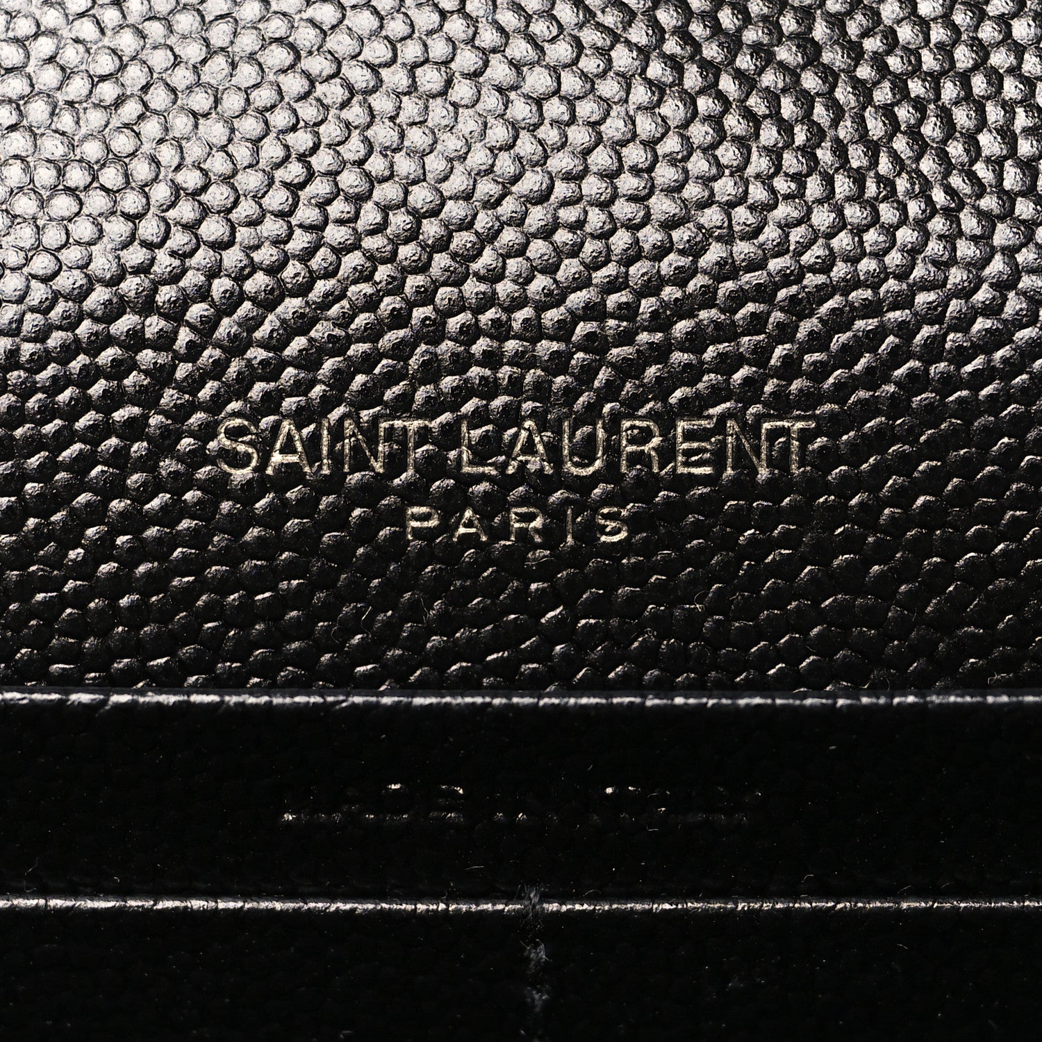 Saint Laurent Grain De Poudre Matelasse Chevron Monogram Chain Wallet Black 6 of 11