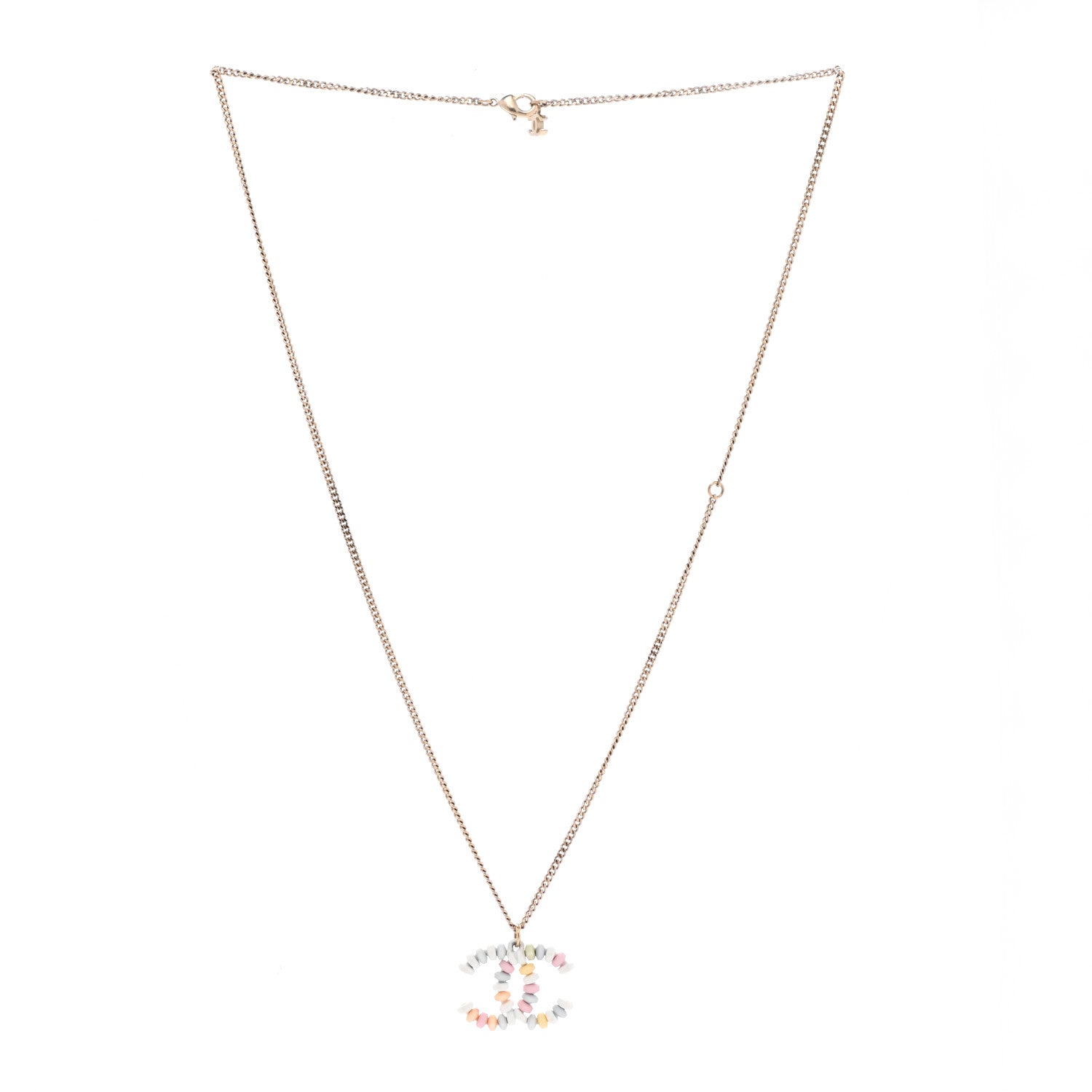 Chanel Candy Chain CC Pendant Necklace Gold Multicolor 3 of 7