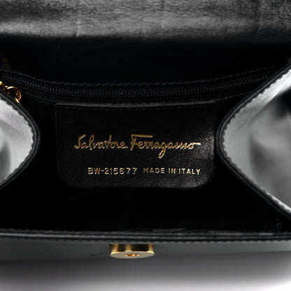 Salvatore Ferragamo Calfskin Vera Bow Mini Top Handle Crossbody Bag Navy 5 of 9