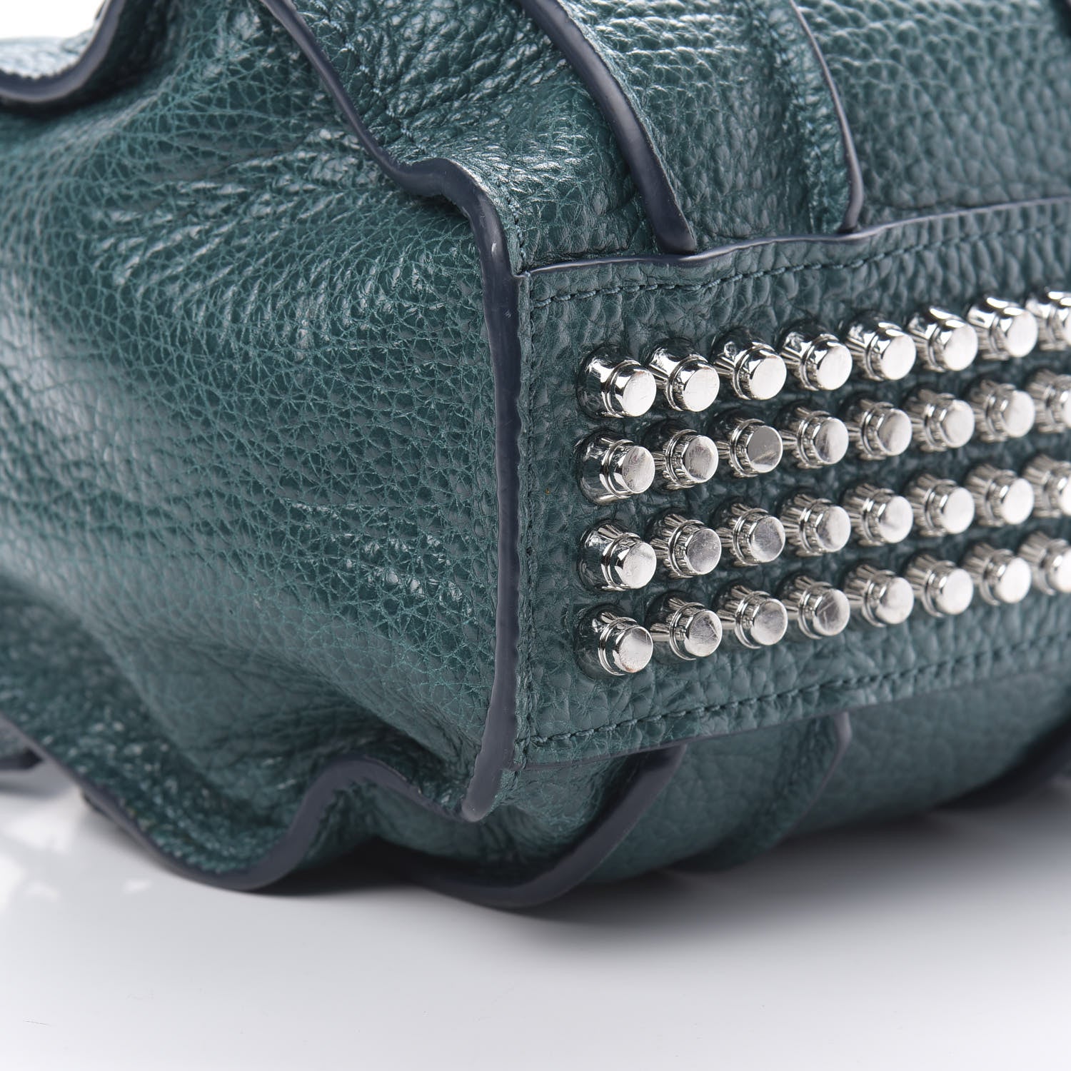 Alexander Wang Pebbled Lambskin Inside Out Rockie Dark Mosaic Teal Silver Hardware 9 of 15
