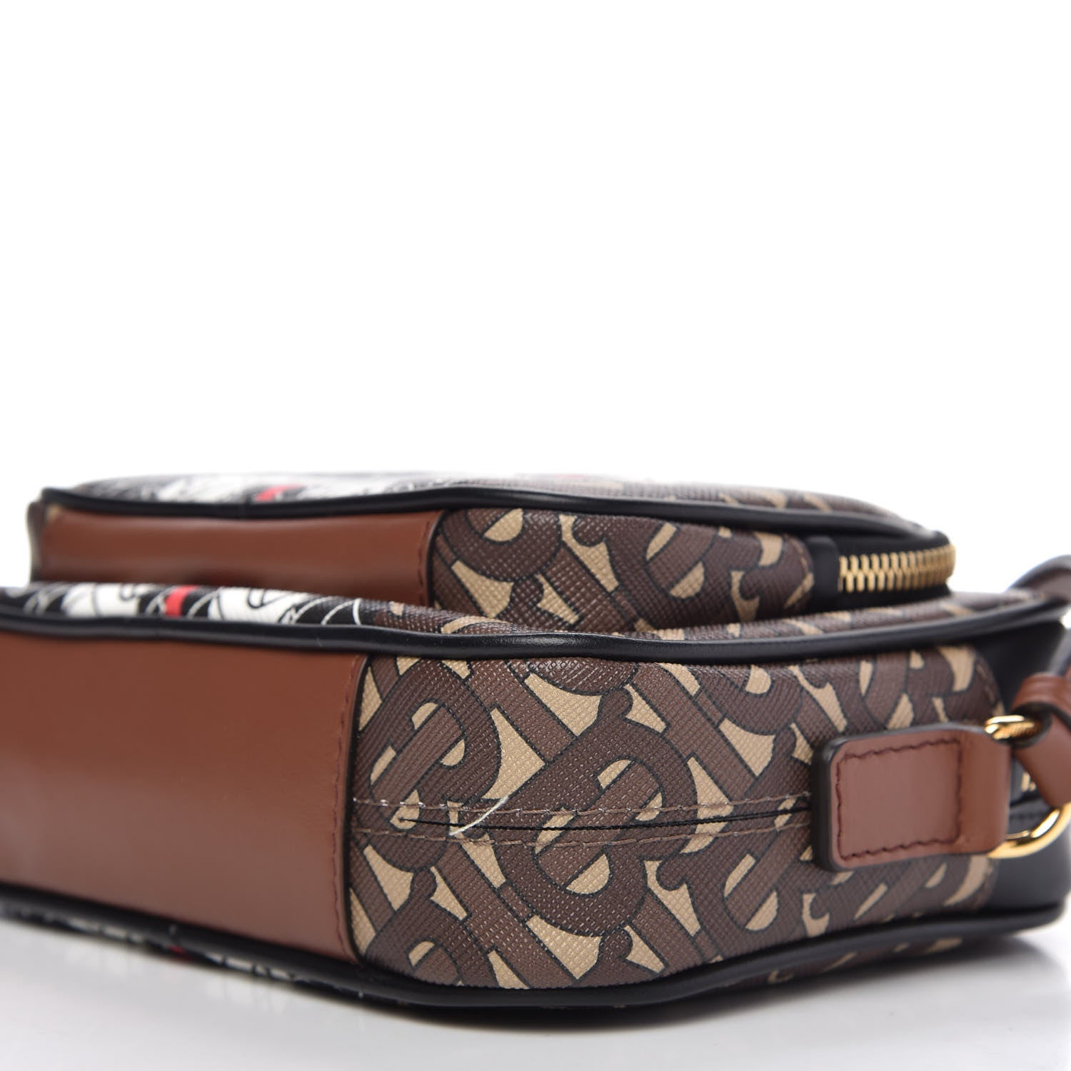 Burberry E-Canvas Monogram Stripe Camera Bag Bridle Brown 7 of 9