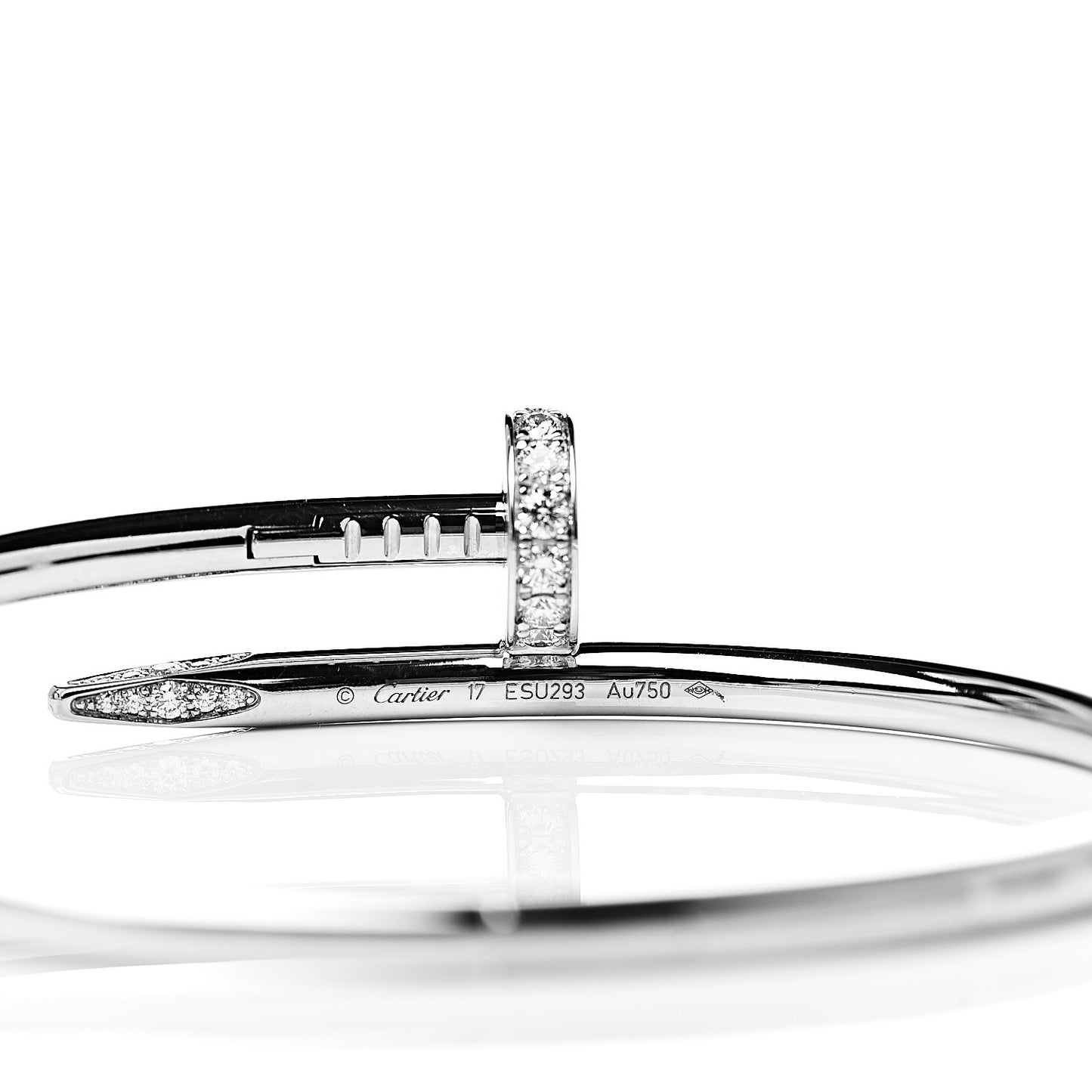18K White Gold Diamond Juste Un Clou Bracelet 17