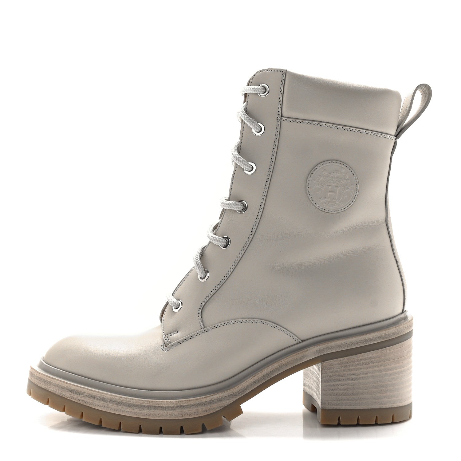 Hermes Calfskin Bridge Ankle Boots 40 Beige Grege 1 of 8