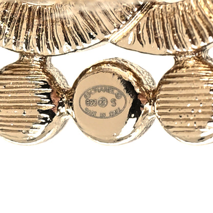 Chanel Metal Crystal CC Hair Clip Gold Black 3 of 3