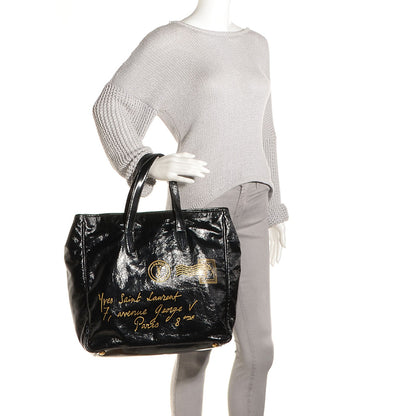 Saint Laurent Patent Medium Y-Mail Tote Black 2 of 7