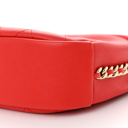 Chanel Goatskin Quilted Large Casual Trip Camera Case Bag Red 10 of 12