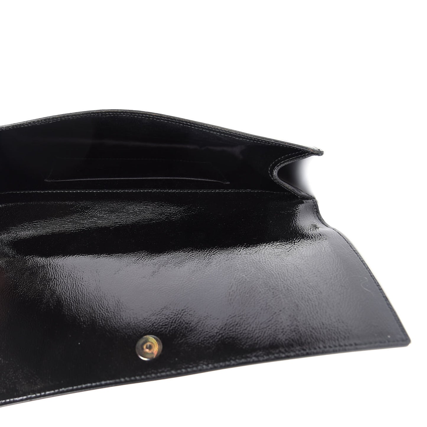 Textured Patent Monogram Large Belle De Jour Clutch Black