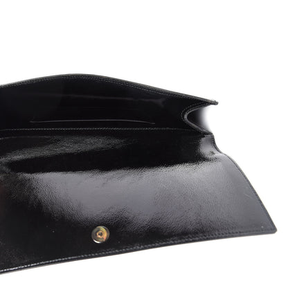 Saint Laurent Textured Patent Monogram Large Belle De Jour Clutch Black 5 of 7