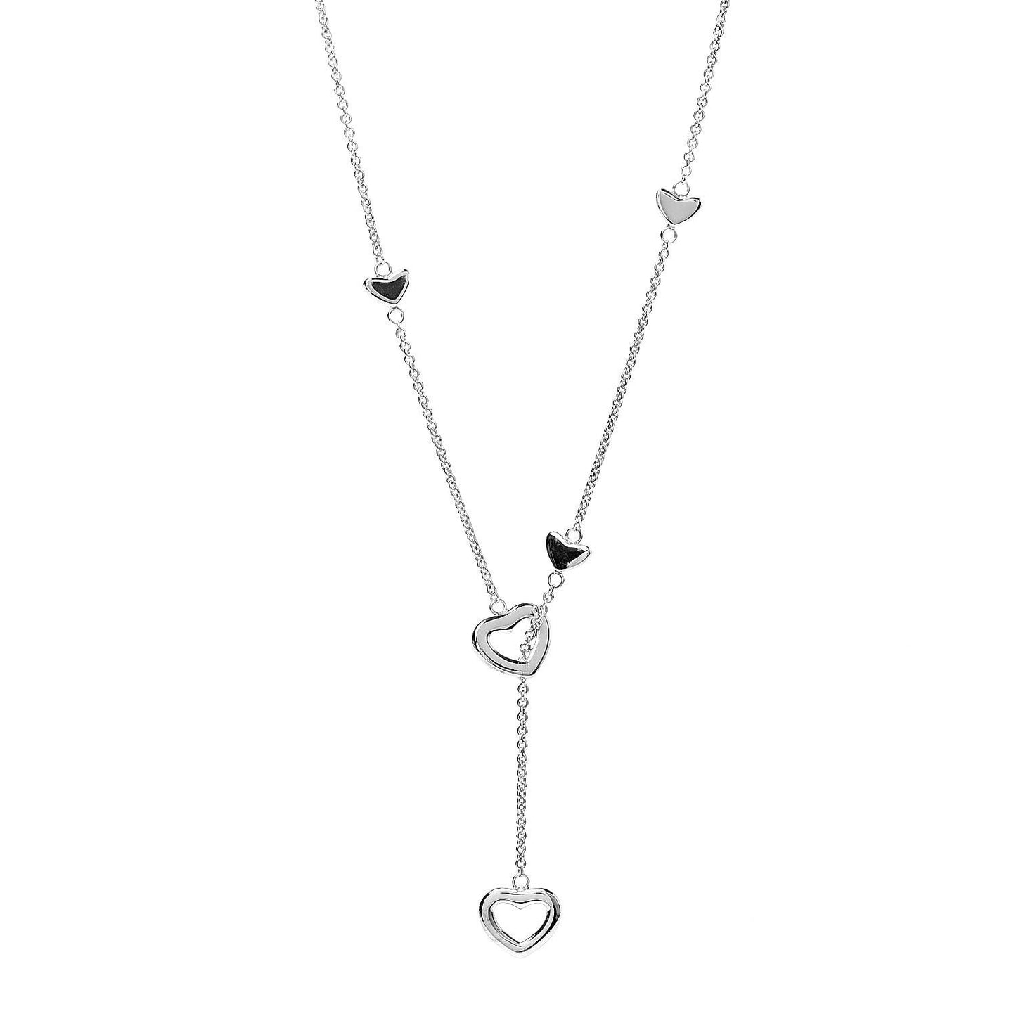 Sterling Silver Heart Lariat Necklace