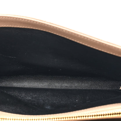 Saint Laurent Grain De Poudre Mixed Matelasse Triquilt Monogram Chain Wallet Dark Beige 6 of 14