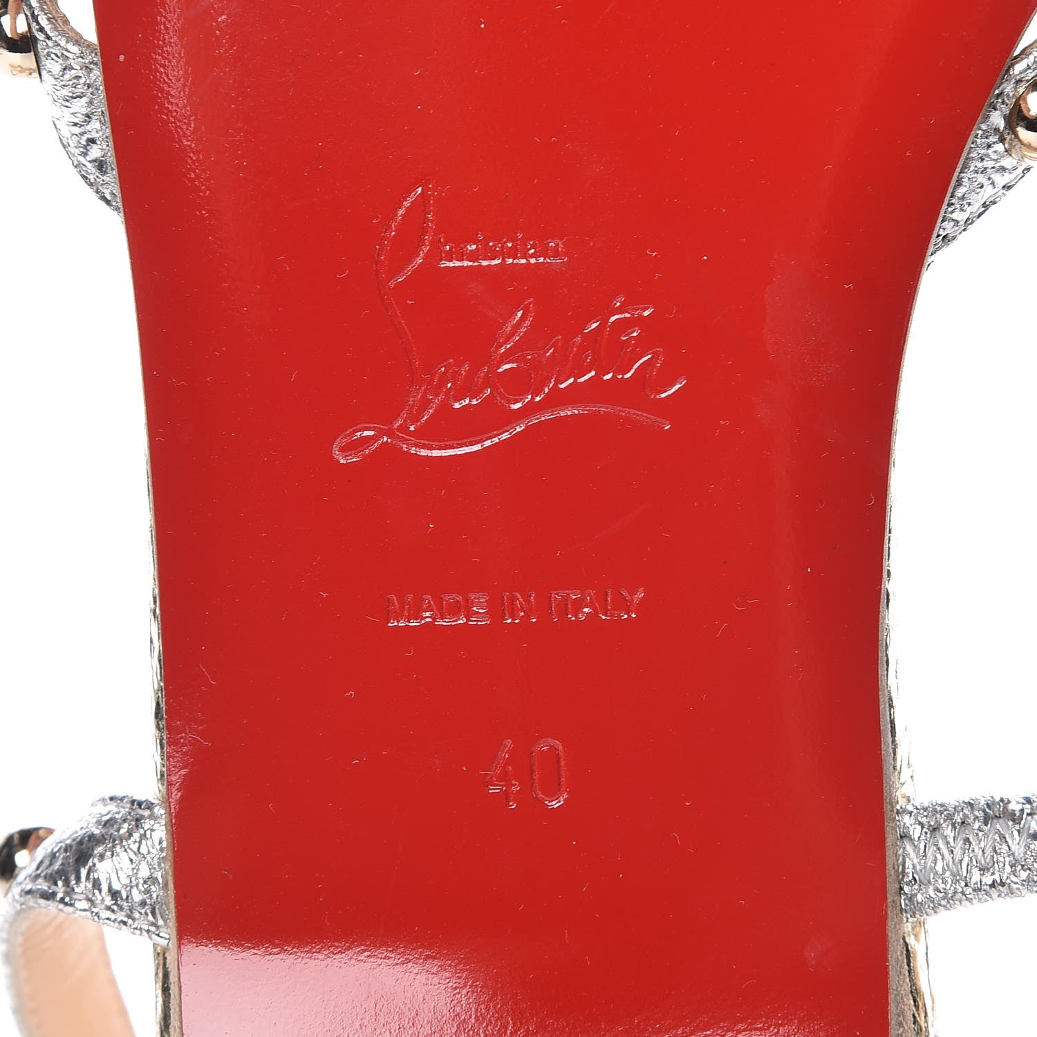 Christian Louboutin Specchio Vintage Galeria Flat Sandals 40 Platine Light Gold 7 of 8